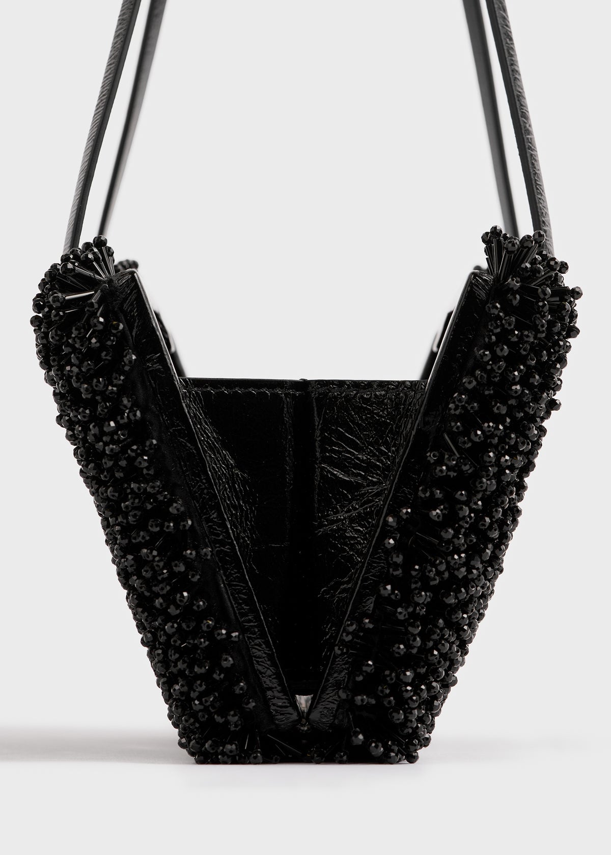 Cocktail bead-embroidered bag black