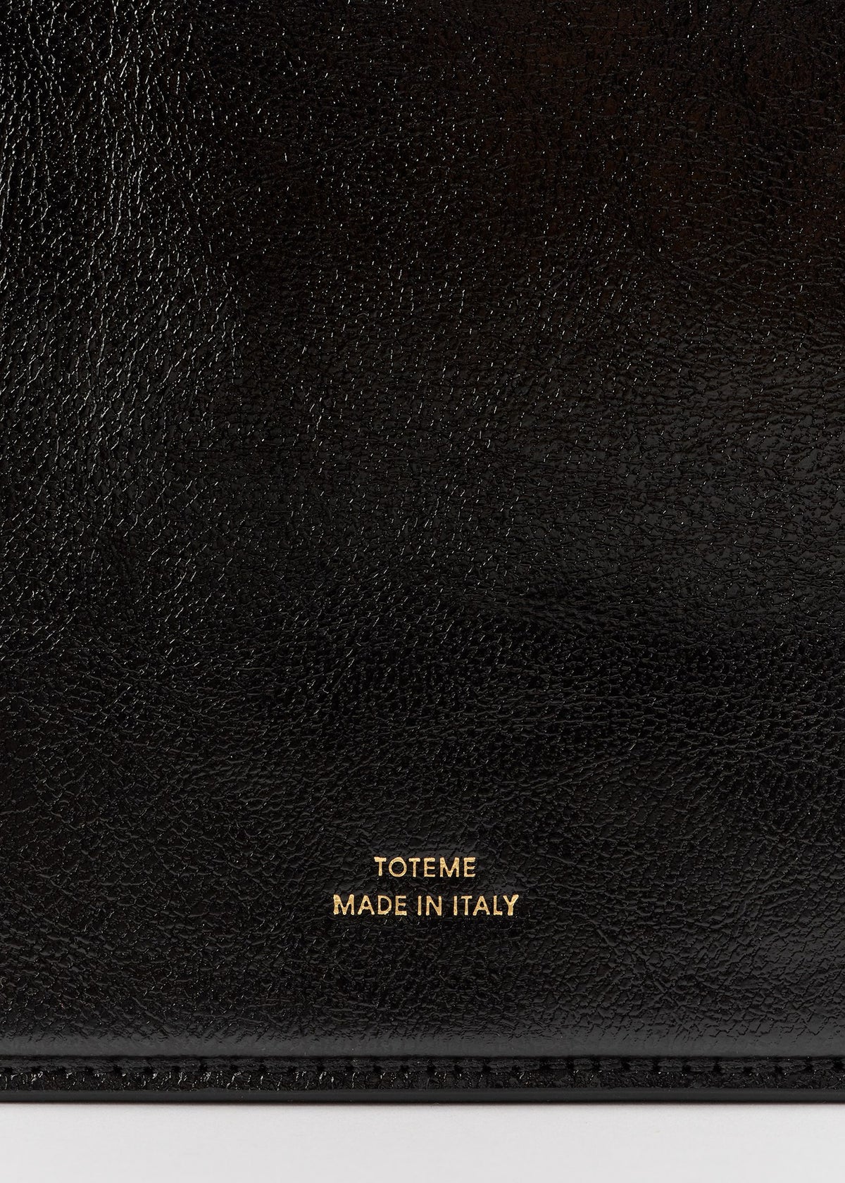 Fivefold glossed leather shoulder black