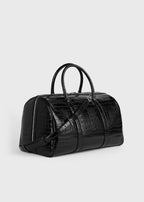 Croco-embossed weekender black