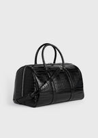 Croco-embossed weekender black