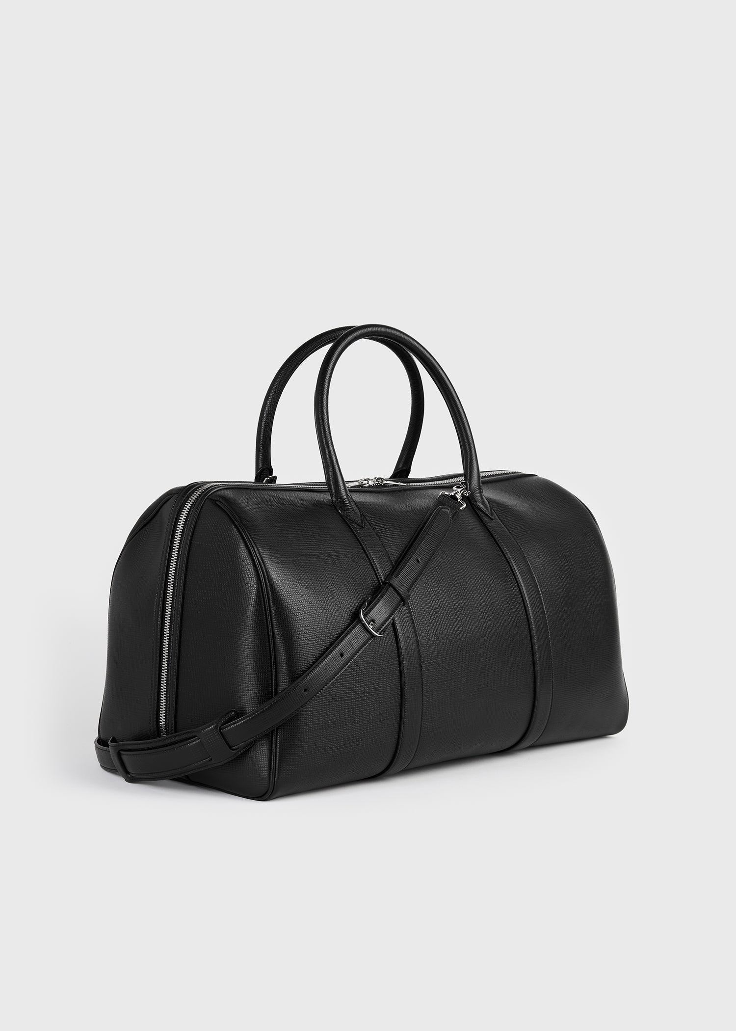 Leather weekender black
