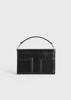 Mini T-flap lizard-embossed bag black