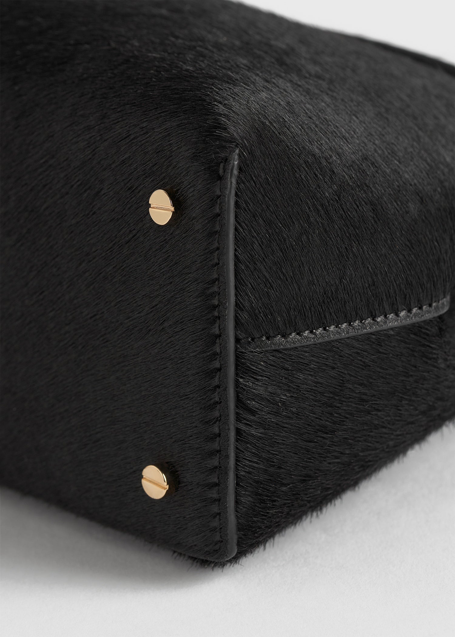 T-lock pony hair clutch black