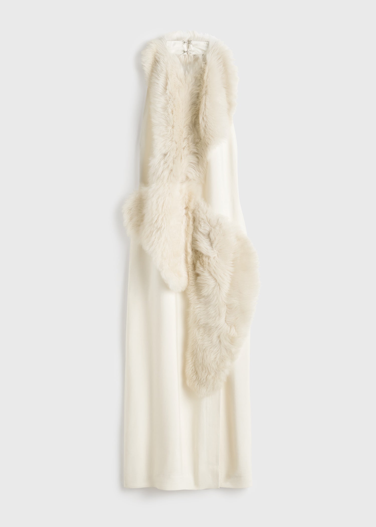 Shearling appliqu dress macadamia TOTEME Shearling appliqu dress macadamia TOTEME