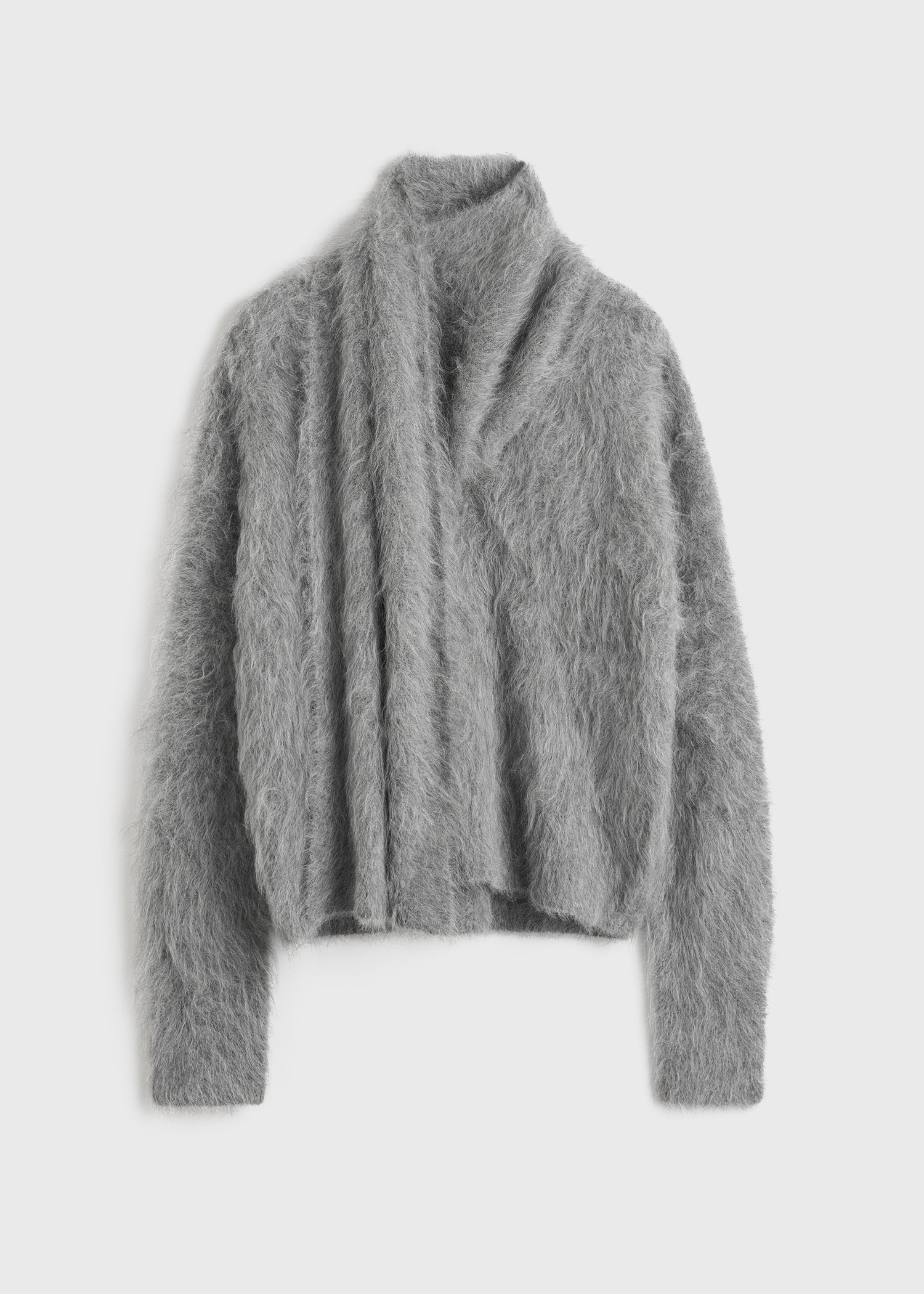 Draped-scarf knit grey melange – TOTEME