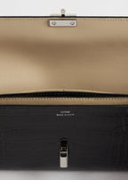 T-lock croco-embossed wallet black