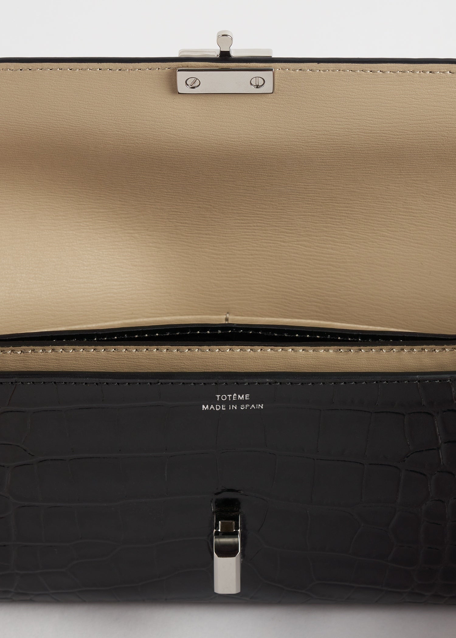 T-lock croco-embossed wallet black