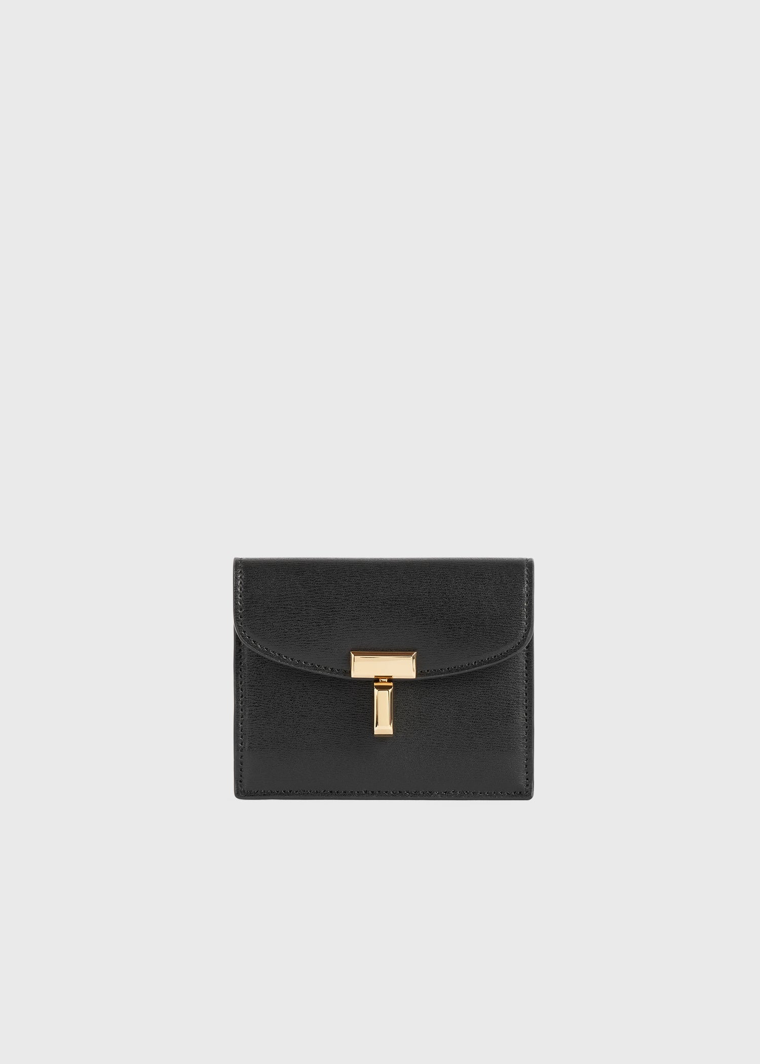 T-lock leather cardholder black