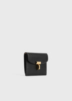 T-lock leather cardholder black