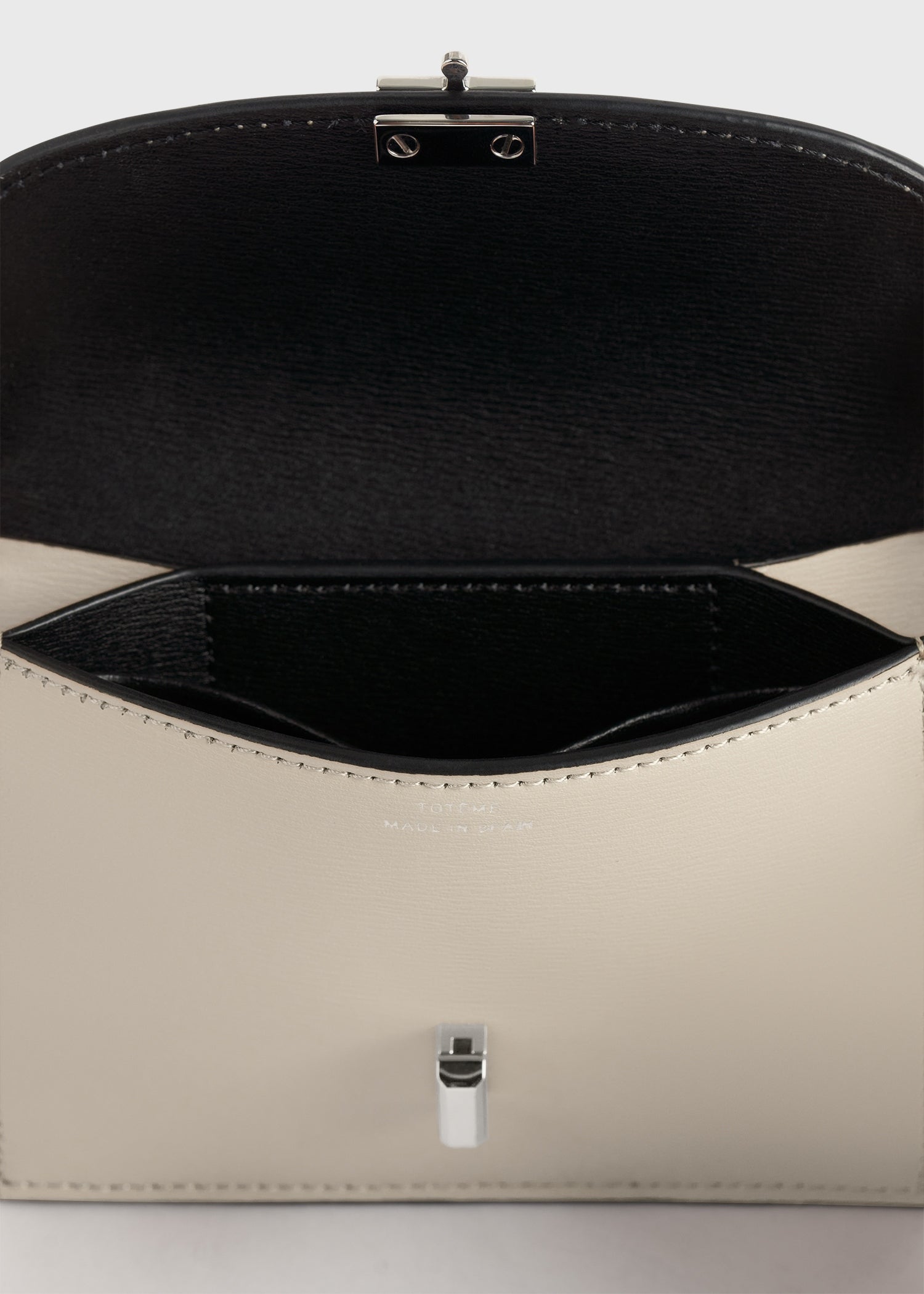 T-lock leather cardholder fawn