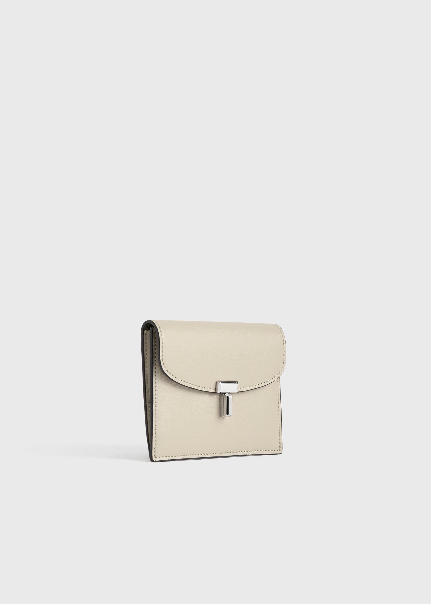 T-lock leather cardholder fawn