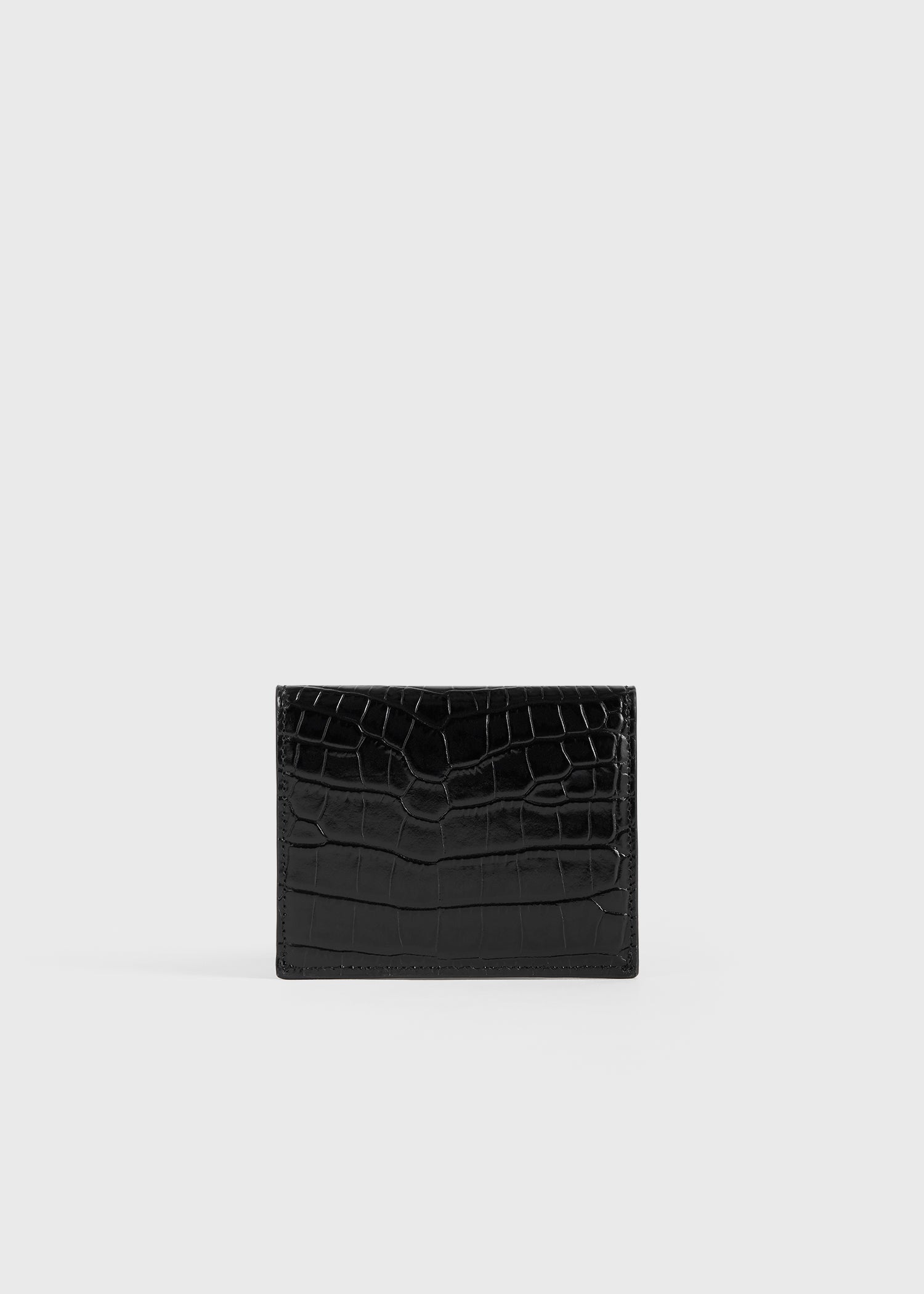 T-lock croco-embossed cardholder black