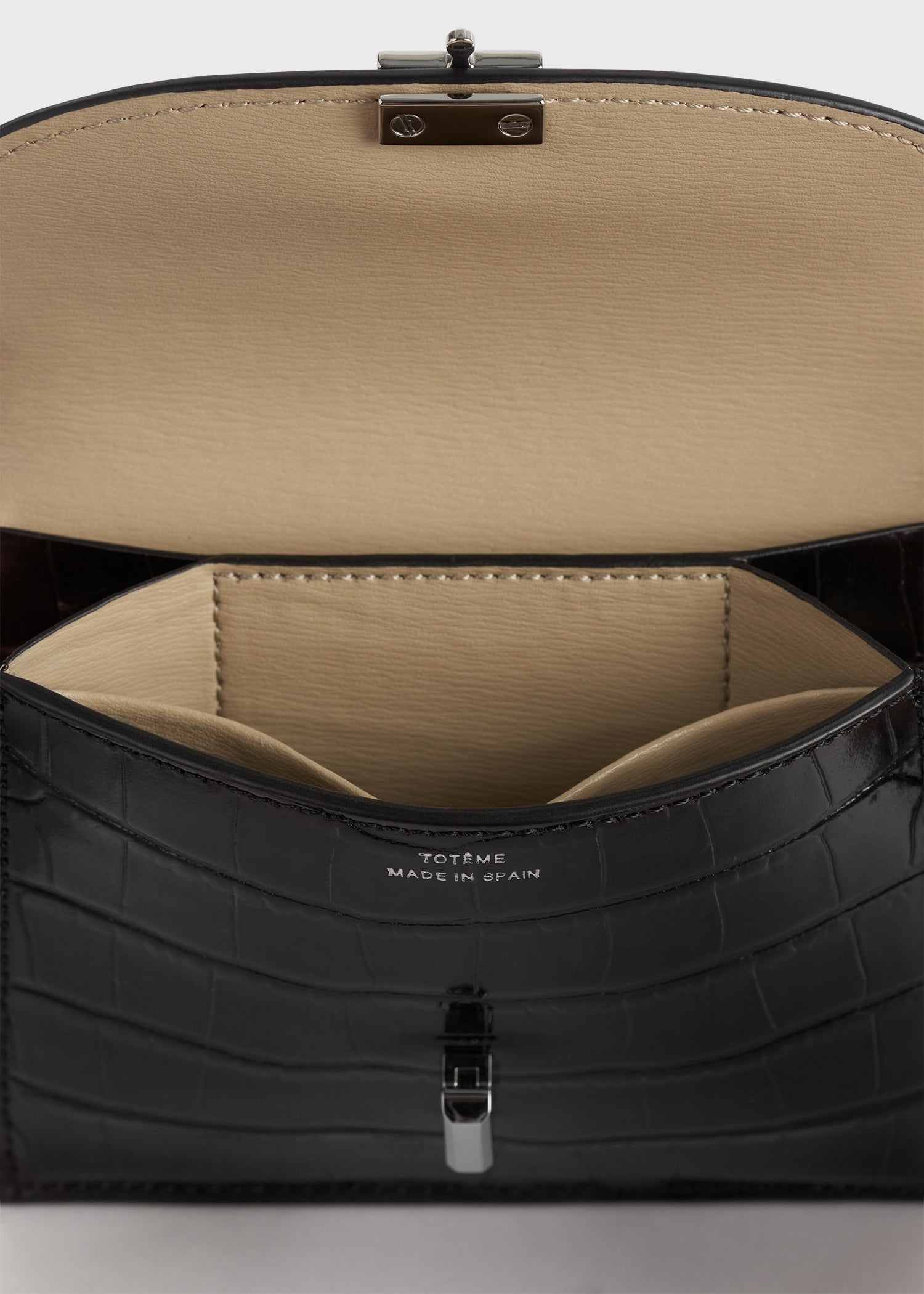 T-lock croco-embossed cardholder black