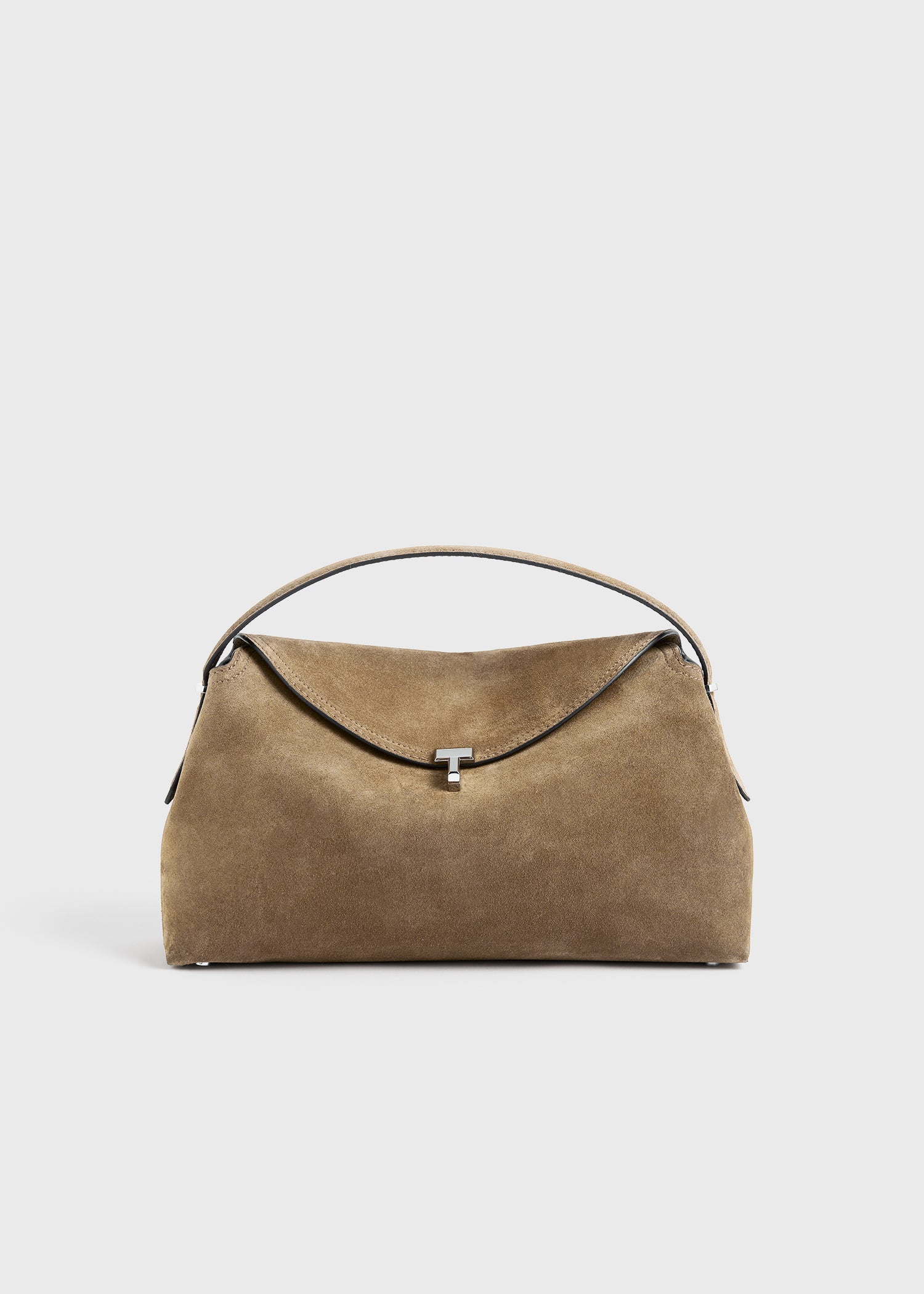 T-lock suede top handle tobacco – TOTEME