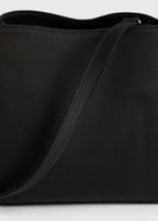 Petite satin bucket bag black