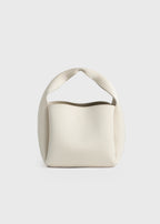 Petite satin bucket bag ecru