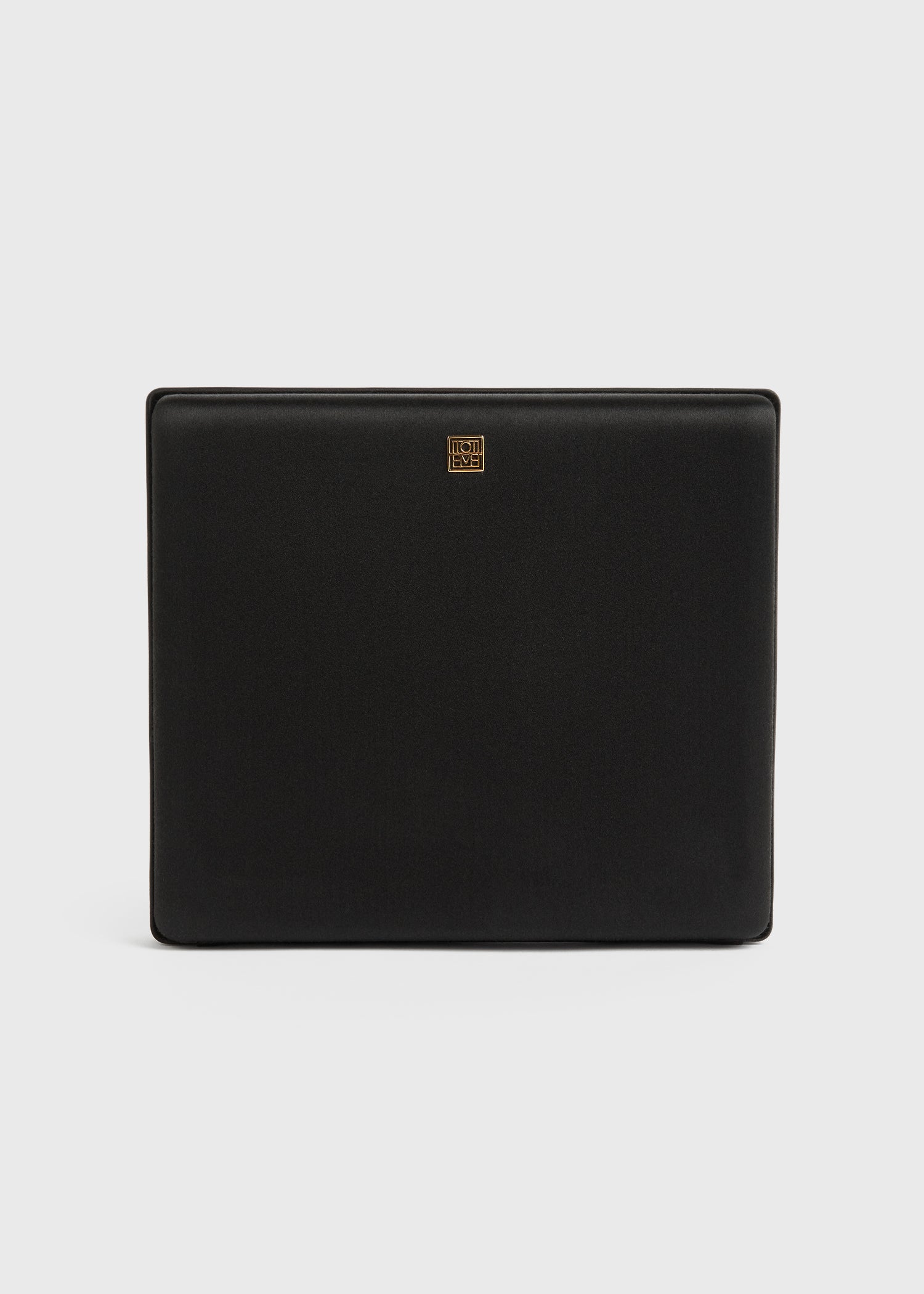 Satin box clutch black