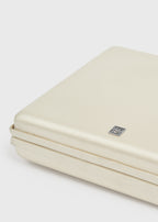 Satin box clutch ecru