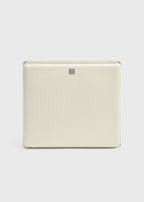 Satin box clutch ecru