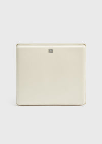 Satin box clutch ecru