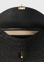 T-lock woven-leather clutch black