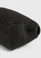 T-lock woven-leather clutch black