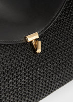 T-lock woven-leather top handle black
