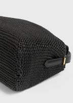 T-lock woven-leather top handle black