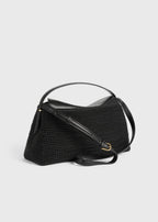 T-lock woven-leather top handle black