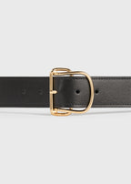 Swirl leather belt black