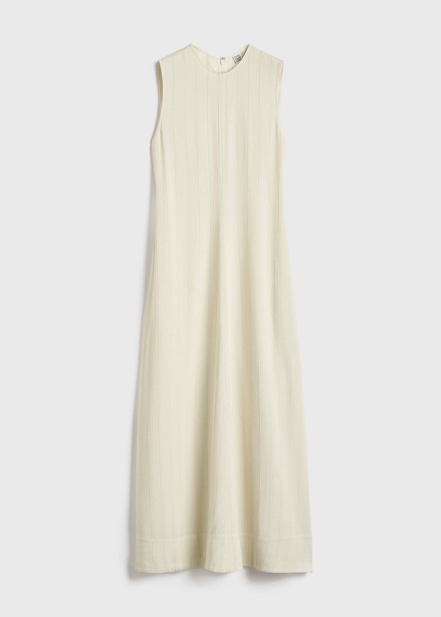 Woven stripe dress ecru