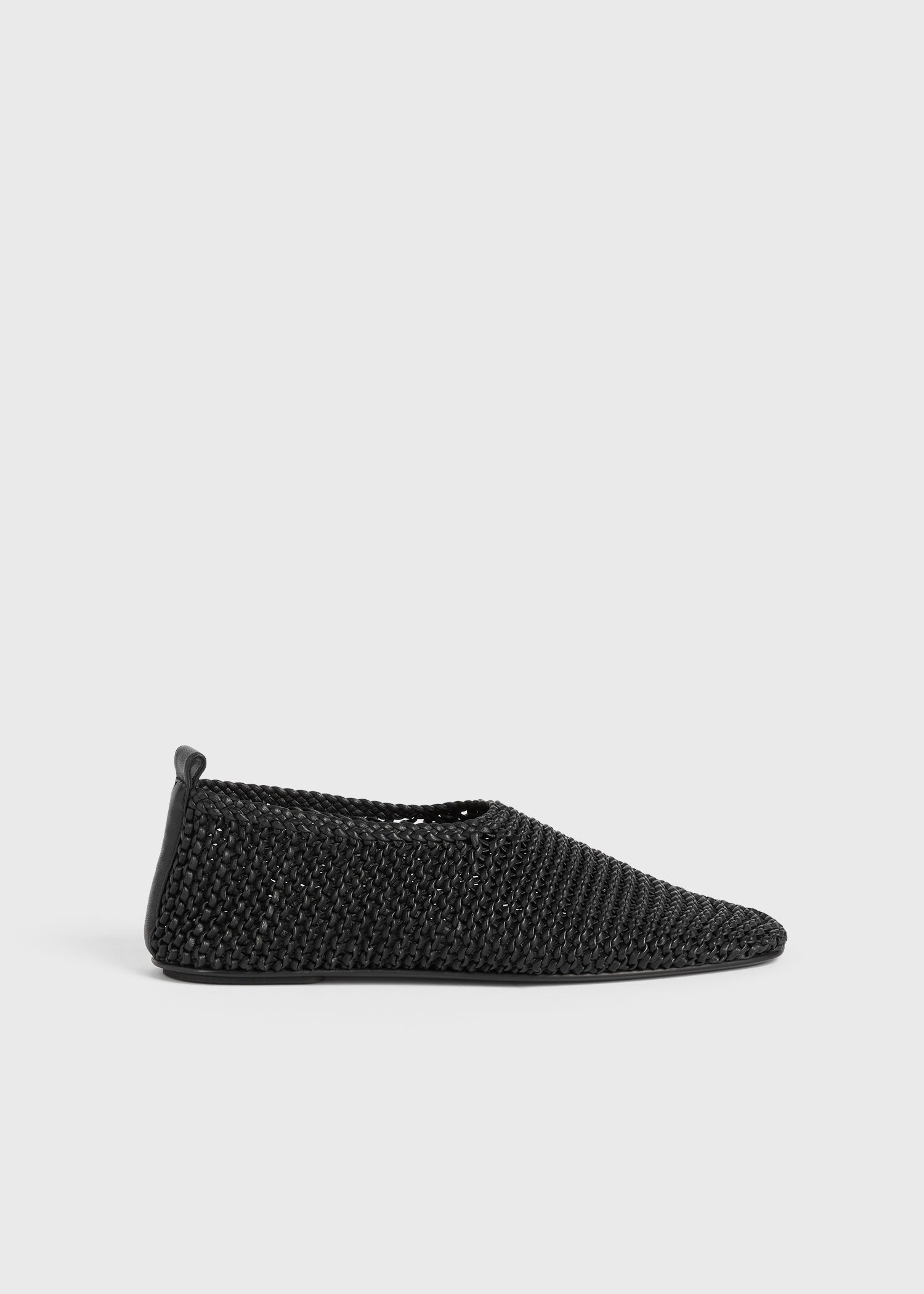 Woven leather ballerinas black from Toteme - $240