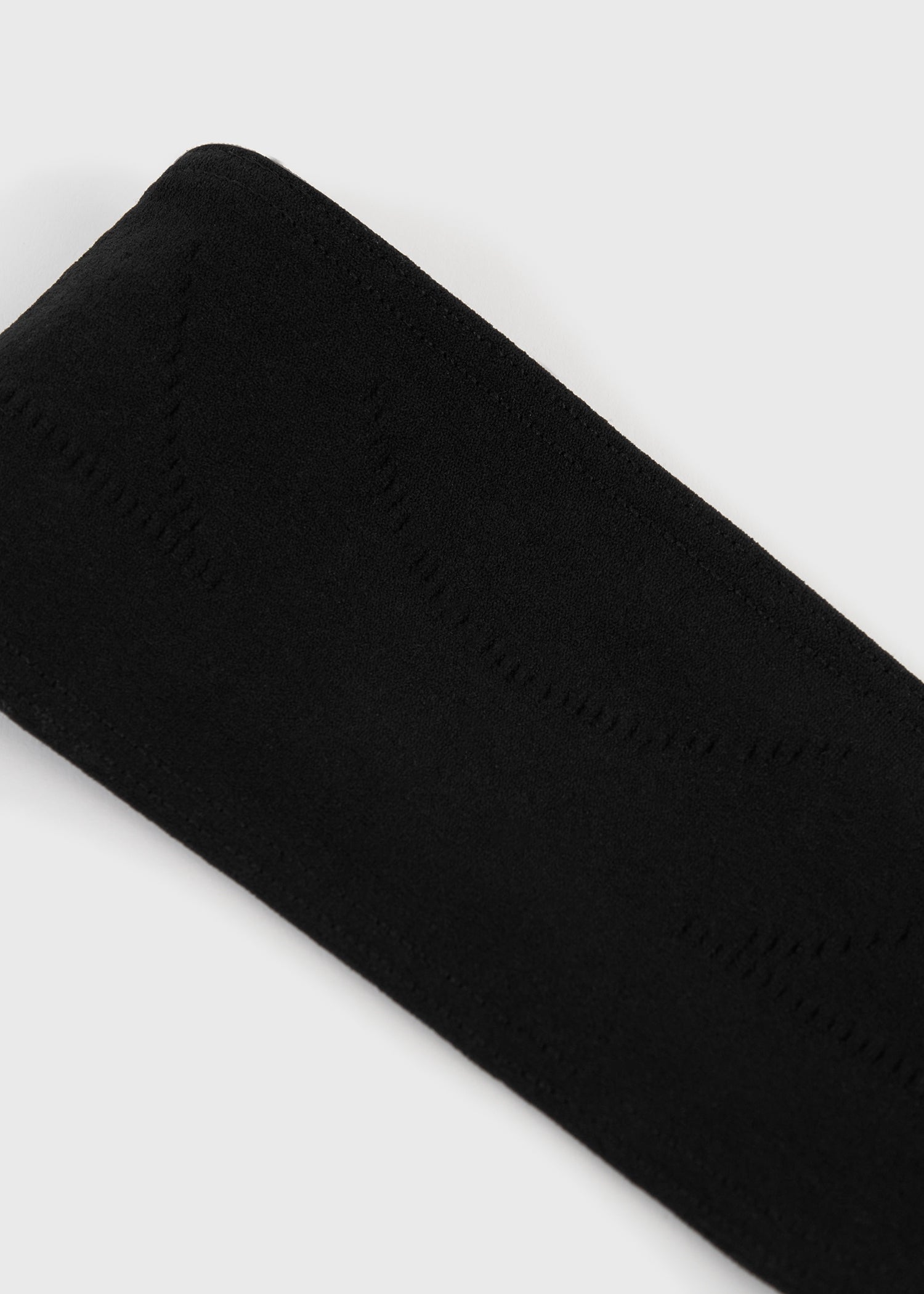 Pointelle monogram headband washed black