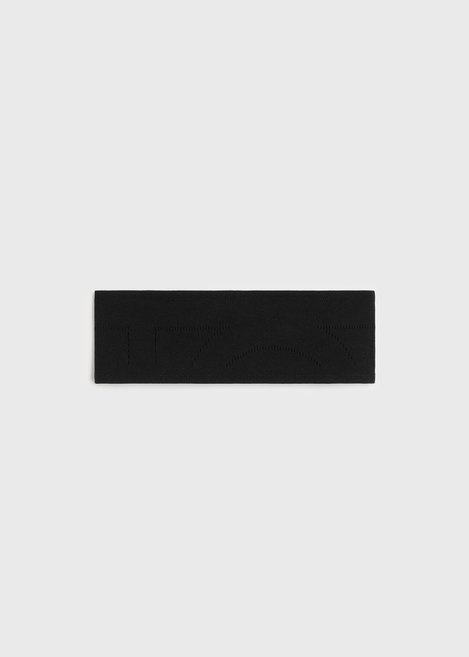Pointelle monogram headband washed black