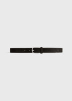 Slim suede trouser belt espresso