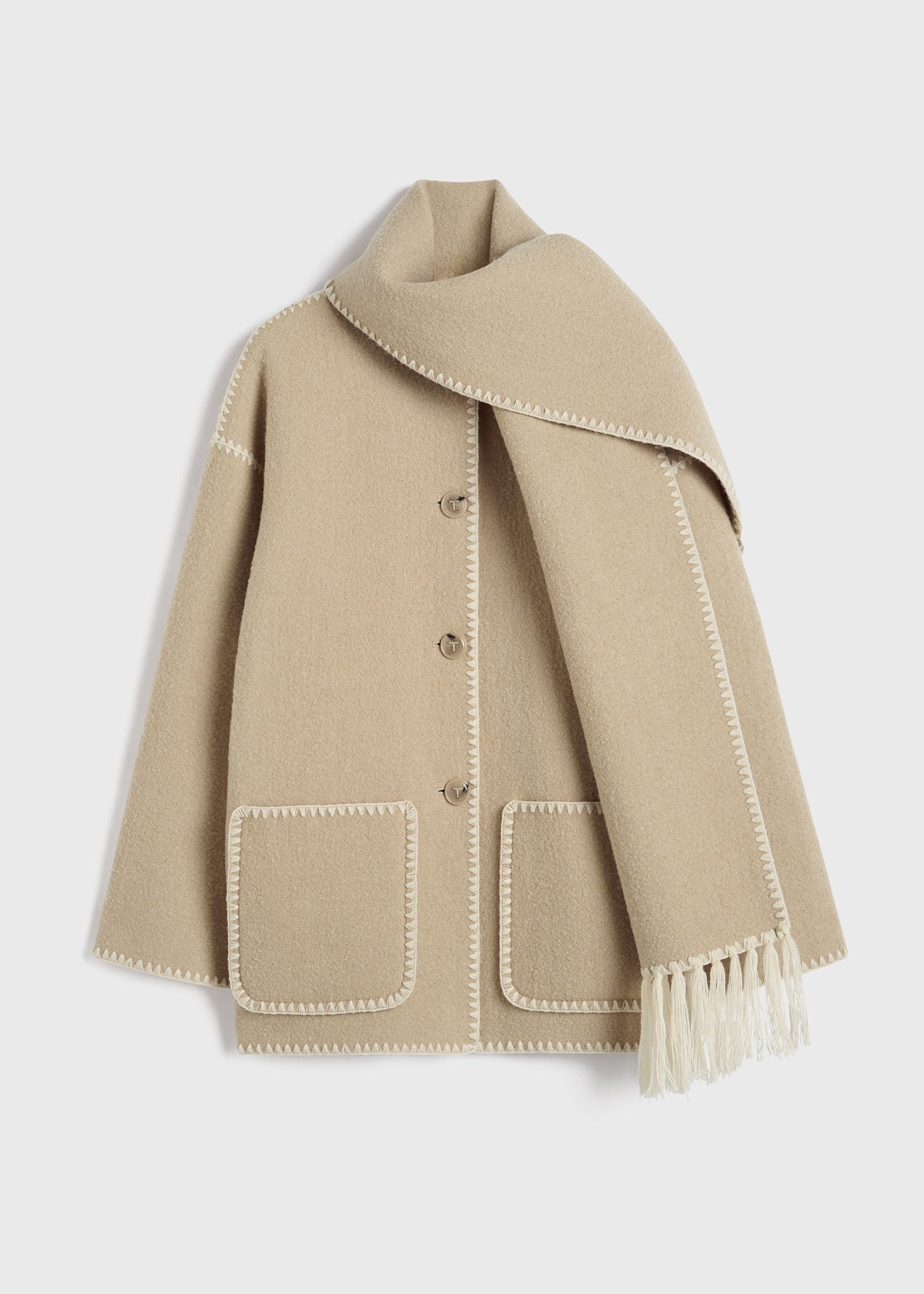 Embroidered scarf jacket harvest