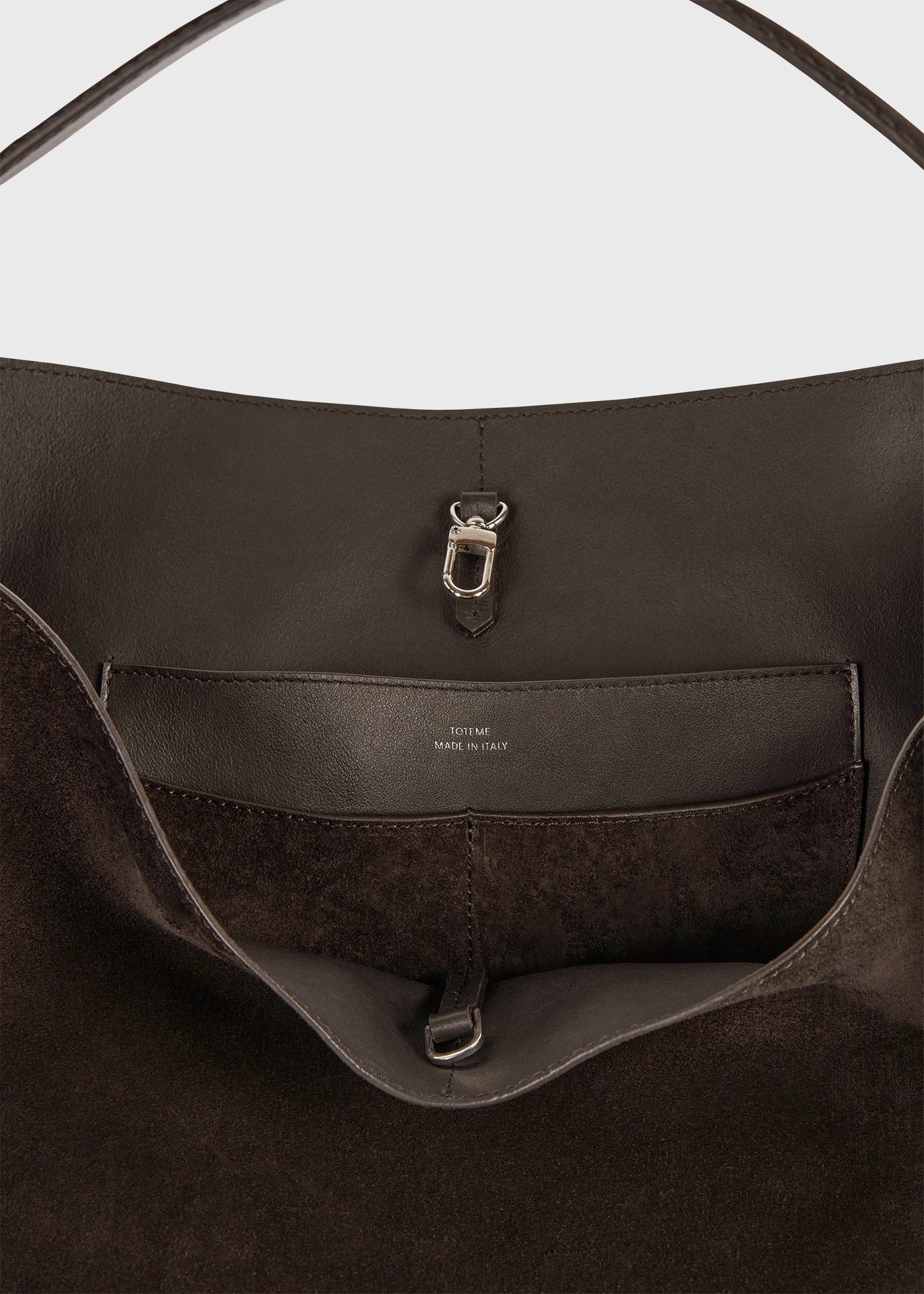 Belted suede tote brown – TOTEME