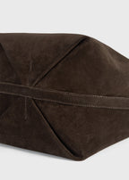 Belted suede tote brown