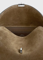 T-lock suede clutch tobacco