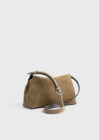 T-lock suede clutch tobacco