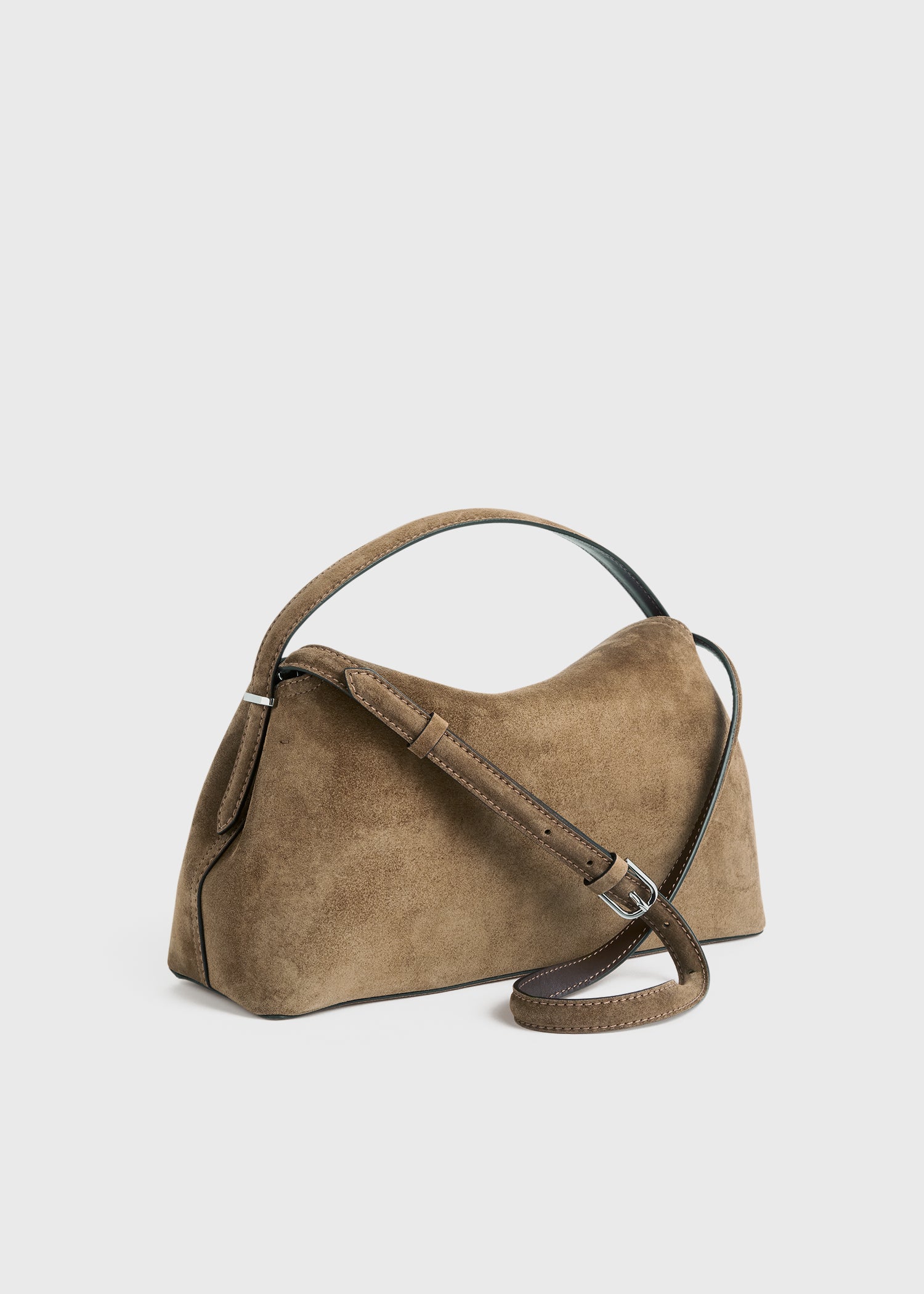 T-lock suede top handle tobacco – TOTEME