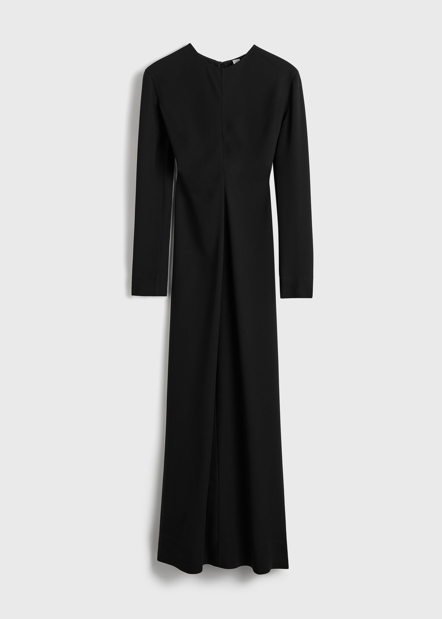 Long-sleeve slouch waist dress black