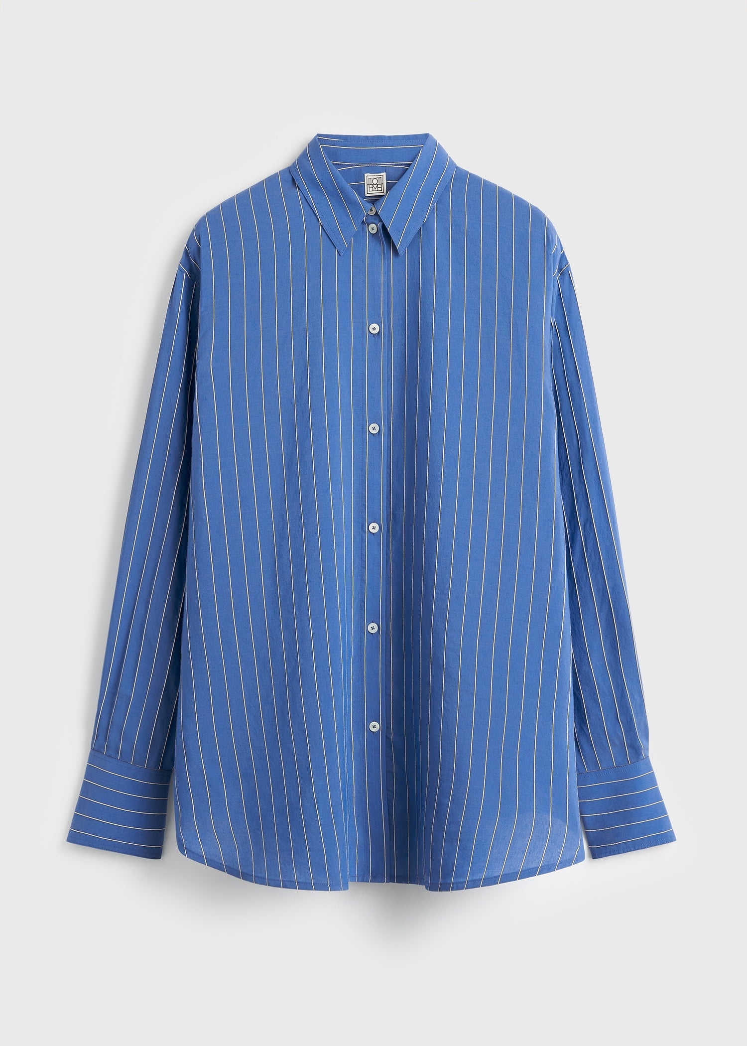 Striped summer shirt cobalt/white – TOTEME