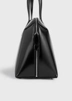 Medium box-leather day tote black