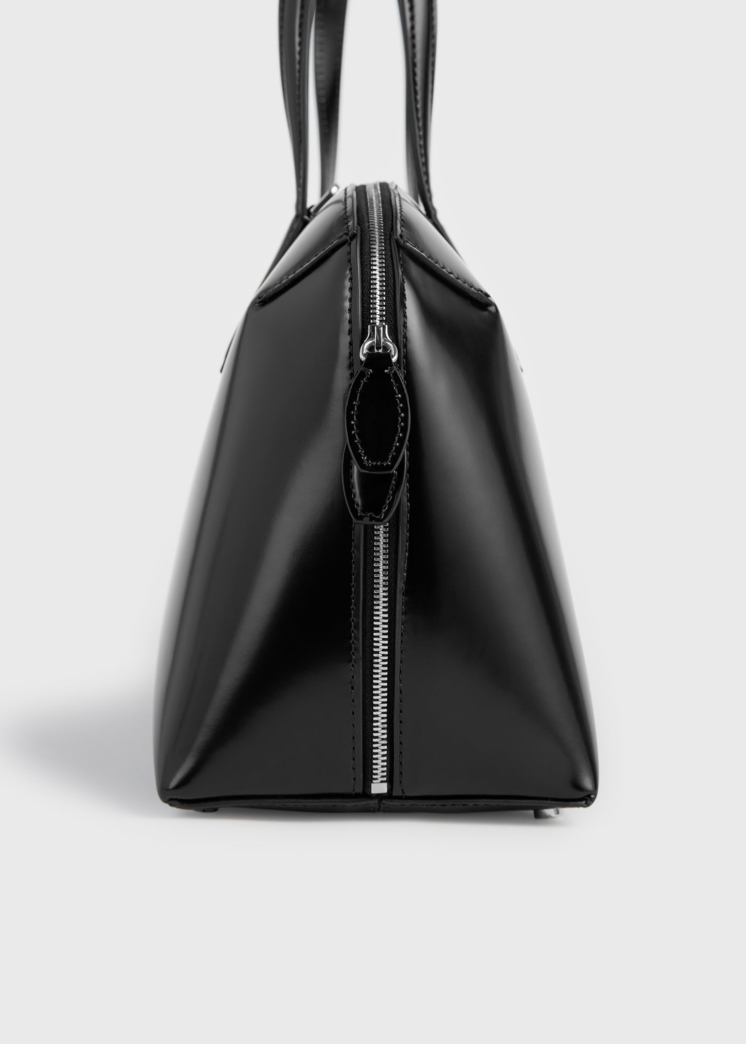 Medium box-leather day tote black