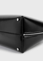 Medium box-leather day tote black