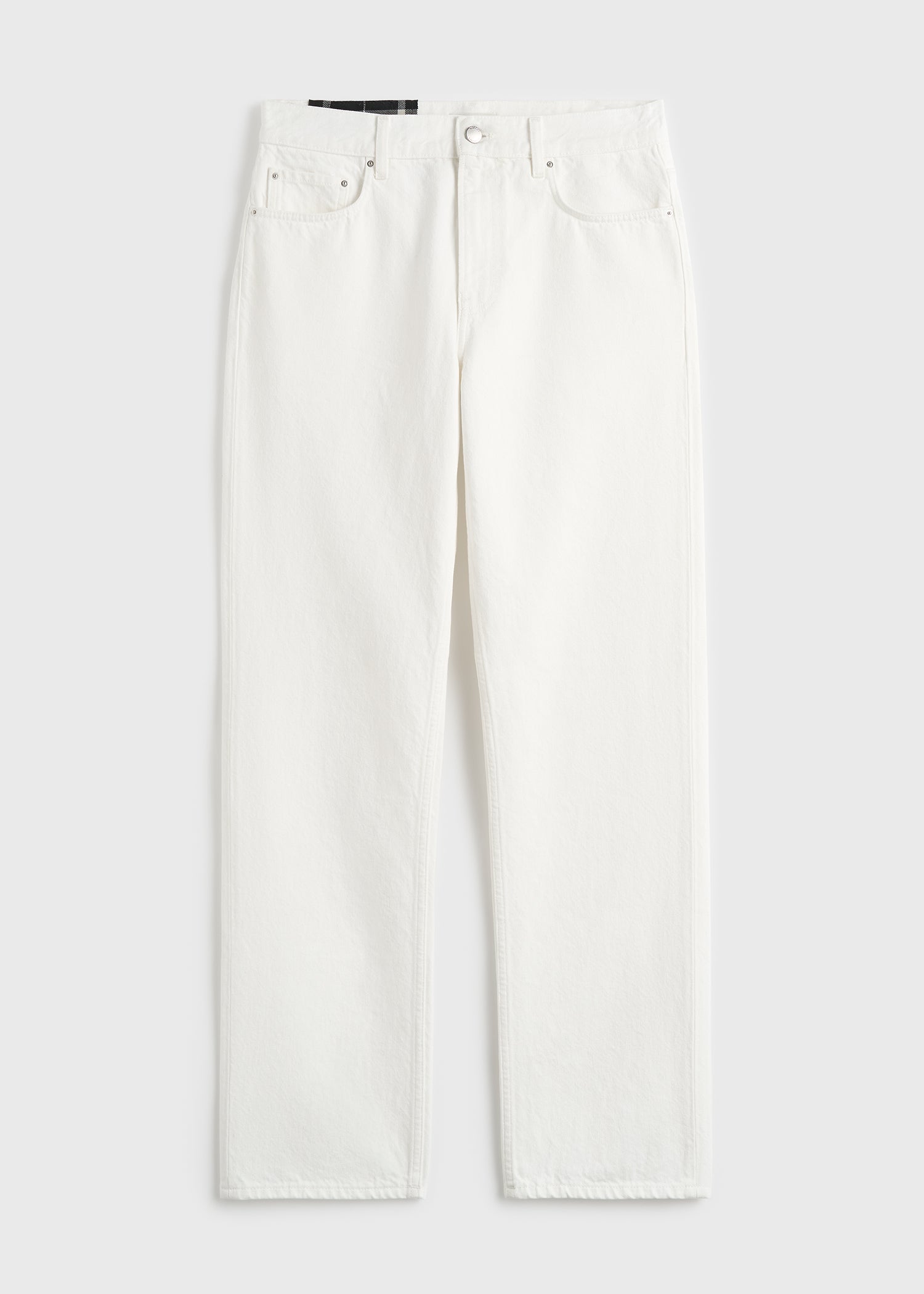 Low straight denim white