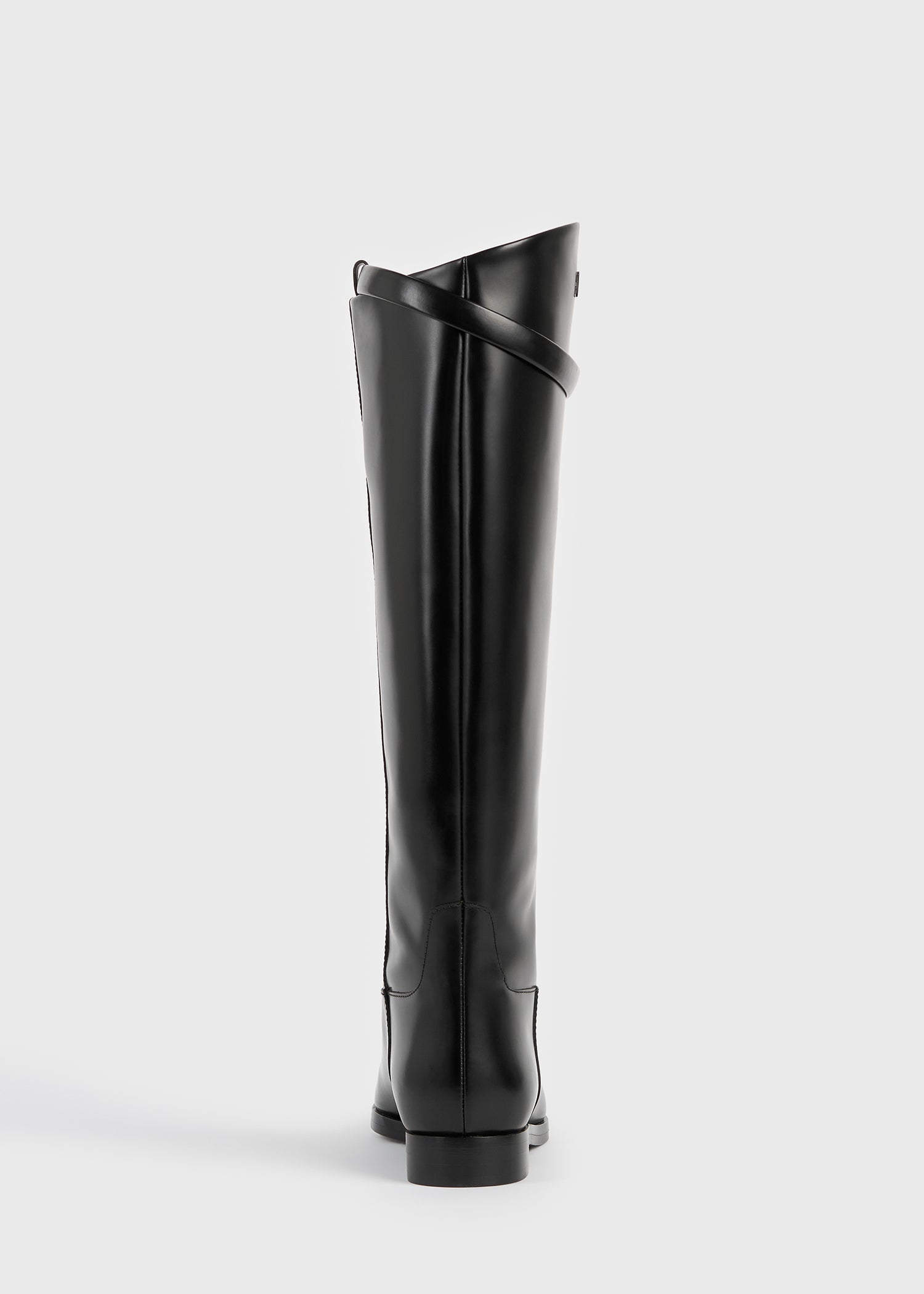 Box-leather riding boots black