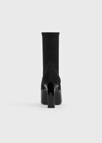 Bar patent boots black