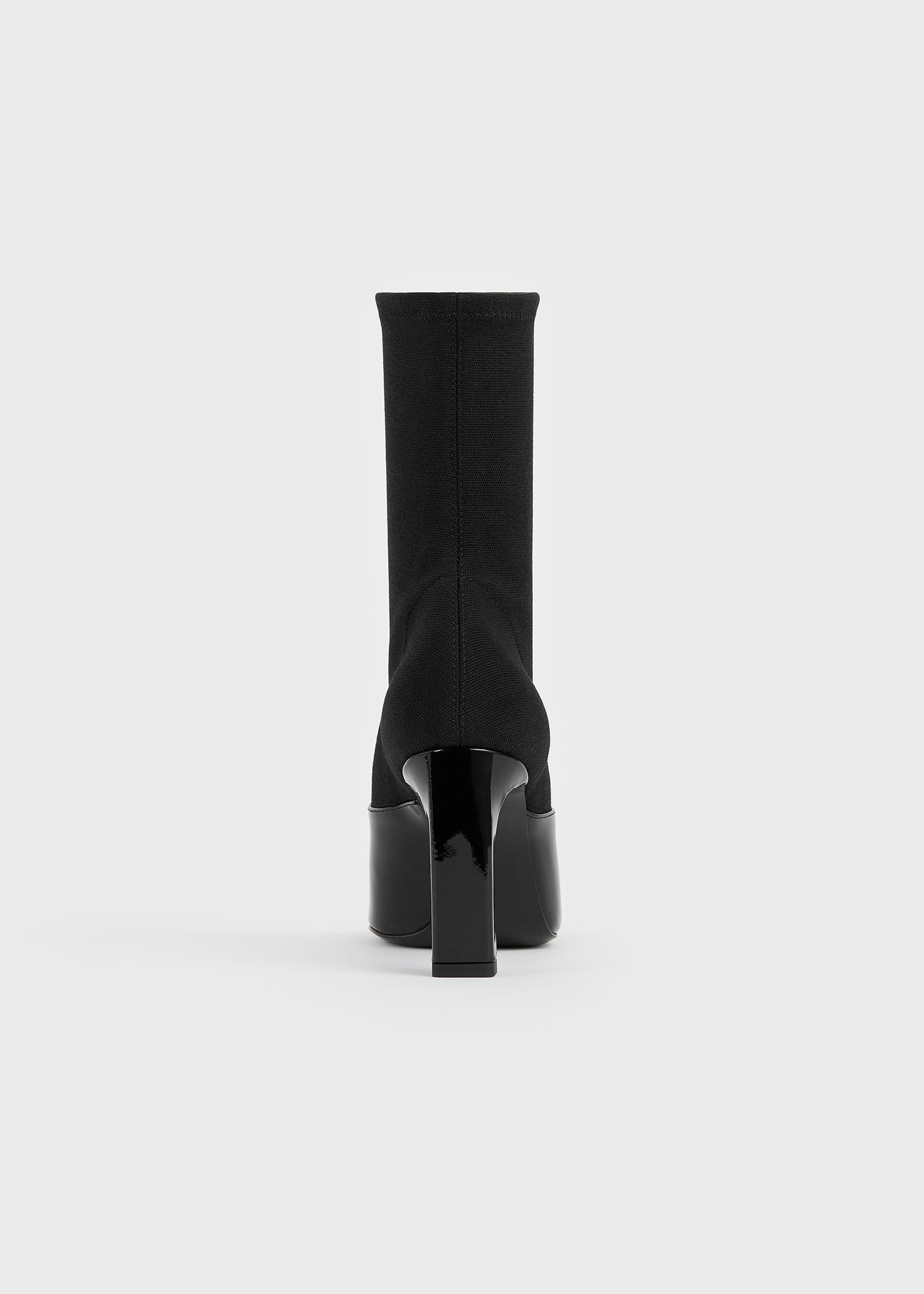 Bar patent boots black